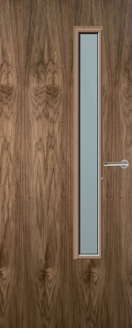 Walnut Veneer 20G Glazed FD30 Internal Fire Door