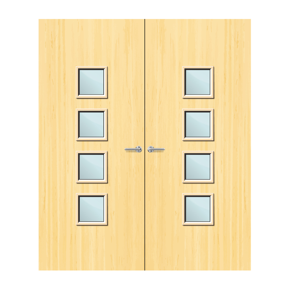 Koto Veneer 22G Glazed Pair FD60 Internal Fire Door