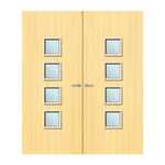 Load image into Gallery viewer, Koto Veneer 22G Glazed Pair FD60 Internal Fire Door
