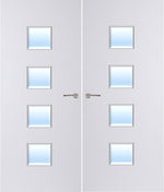 Load image into Gallery viewer, Paint Grade Premium 22G Glazed Pair FD30 Internal Fire Door
