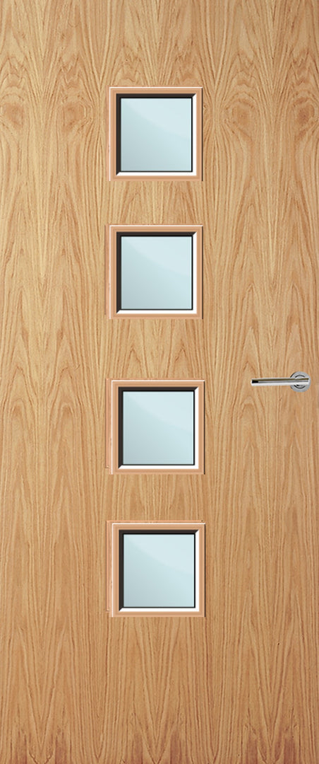 Oak Veneer 22G Glazed FD30 Internal Fire Door