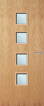 Load image into Gallery viewer, Oak Veneer 22G Glazed FD30 Internal Fire Door
