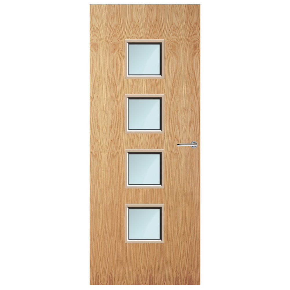 Oak Veneer 22G Glazed FD60 Internal Fire Door