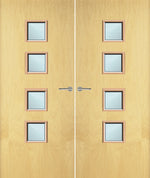 Load image into Gallery viewer, Ash Veneer 22G Glazed Pair FD30 Internal Fire Door
