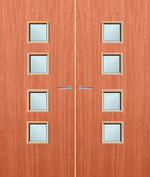 Load image into Gallery viewer, Cherry Veneer 22G Glazed Pair FD30 Internal Fire Door
