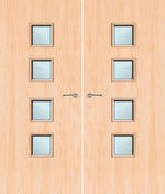 Load image into Gallery viewer, Maple Veneer 22G Glazed Pair FD30 Internal Fire Door
