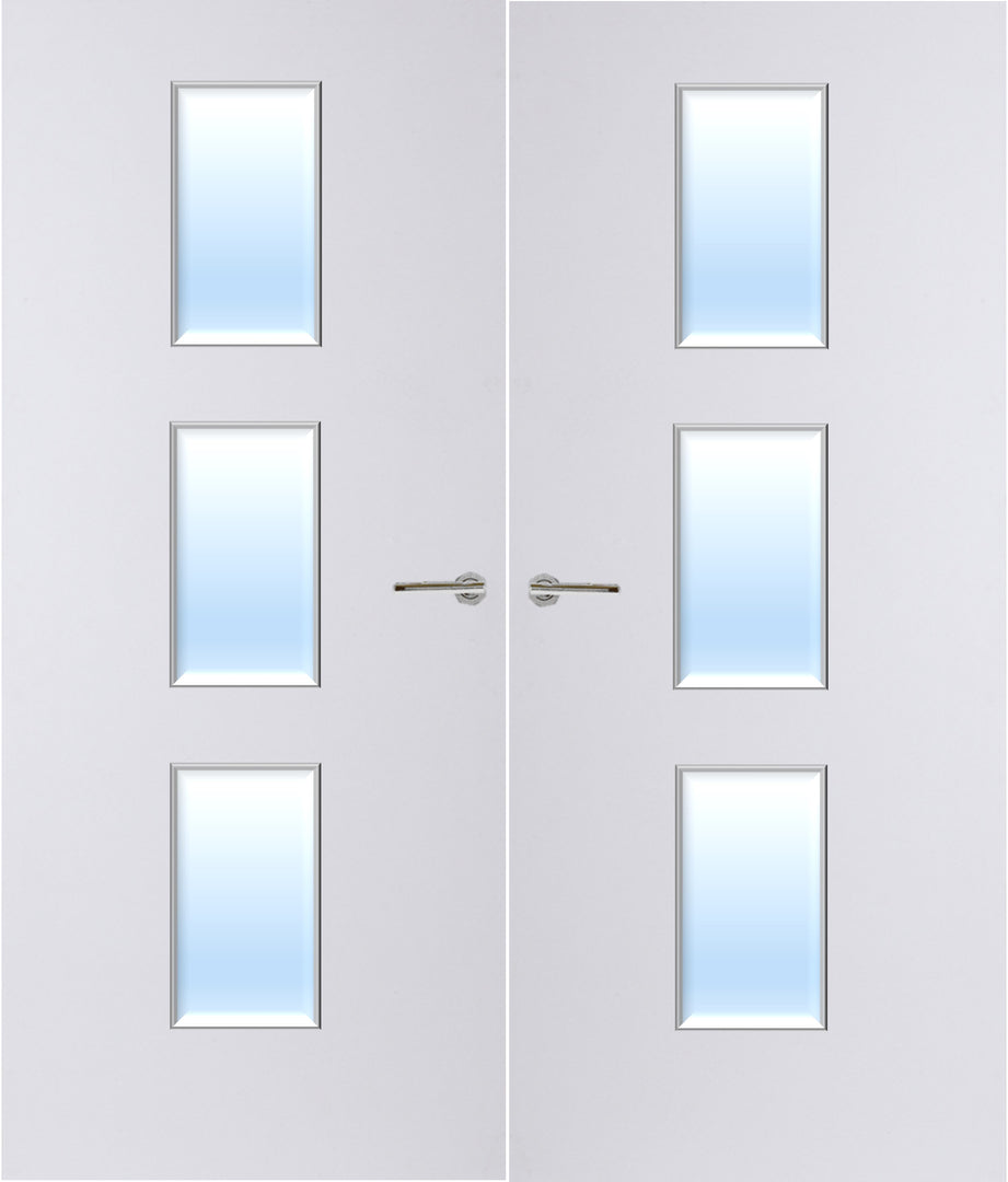 Paint Grade Premium 23G Glazed Pair FD30 Internal Fire Door