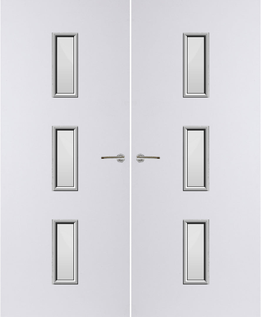 Paint Grade Premium 23G Glazed Pair FD30 Internal Fire Door