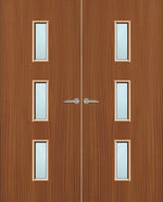 Load image into Gallery viewer, Sapele Veneer 23G Glazed Pair FD30 Internal Fire Door
