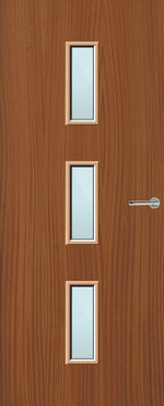 Load image into Gallery viewer, Sapele Veneer 23G Glazed FD30 Internal Fire Door
