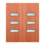 Load image into Gallery viewer, Cherry Veneer 24G Glazed Pair FD60 Internal Fire Door
