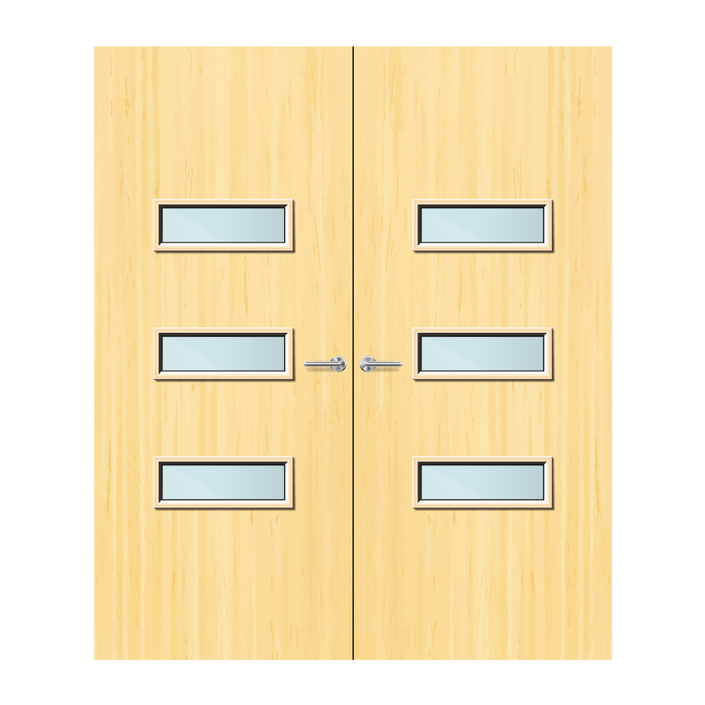 Koto Veneer 24G Glazed Pair FD60 Internal Fire Door