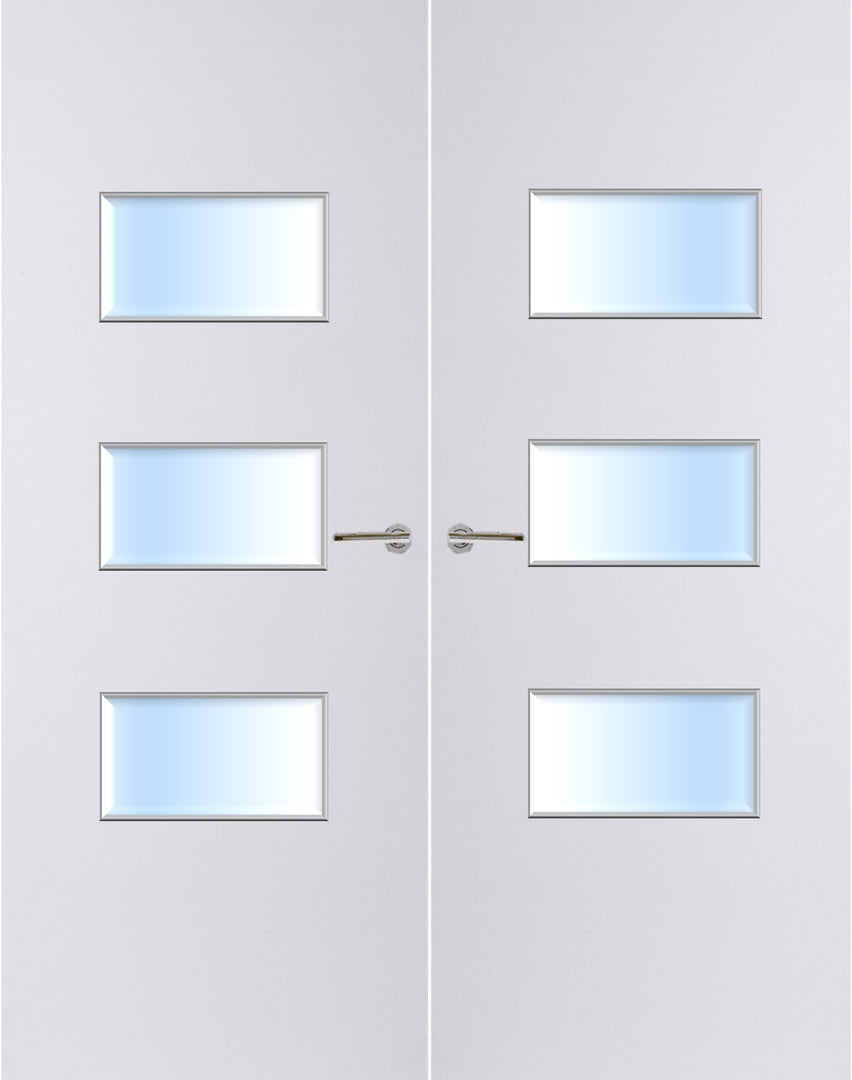 Paint Grade Premium 24G Glazed Pair FD30 Internal Fire Door