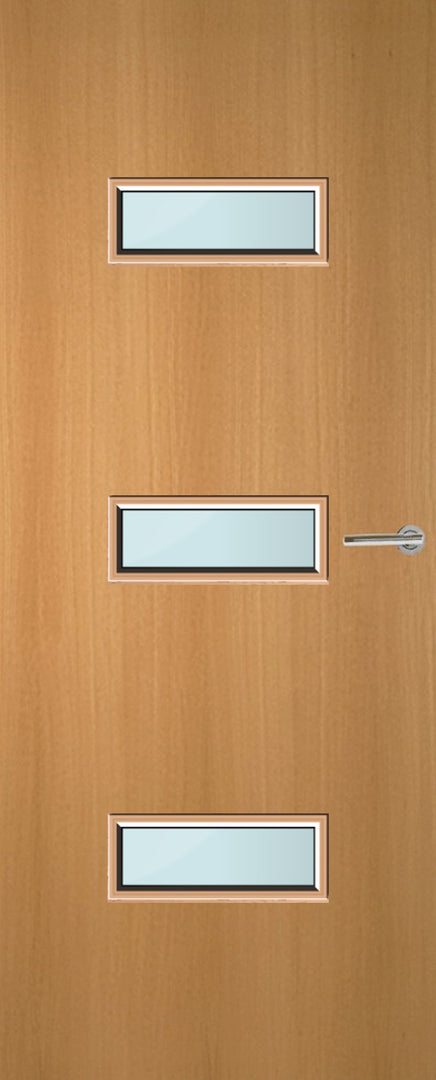 Beech Veneer 24G Glazed FD30 Internal Fire Door