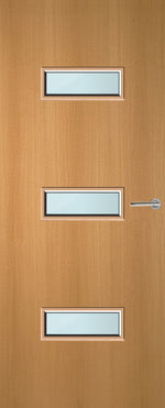 Load image into Gallery viewer, Beech Veneer 24G Glazed FD30 Internal Fire Door
