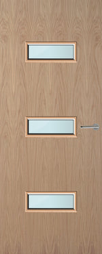 Load image into Gallery viewer, Oak Veneer 24G Glazed FD30 Internal Fire Door
