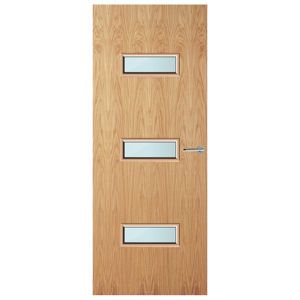 Oak Veneer 24G Glazed FD60 Internal Fire Door