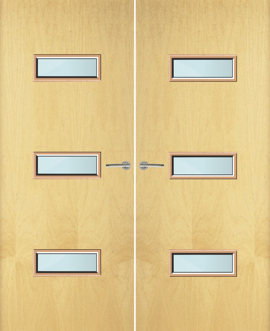 Ash Veneer 24G Glazed Pair FD30 Internal Fire Door