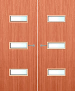 Load image into Gallery viewer, Cherry Veneer 24G Glazed Pair FD30 Internal Fire Door
