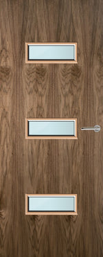 Load image into Gallery viewer, Walnut Veneer 24G Glazed FD30 Internal Fire Door
