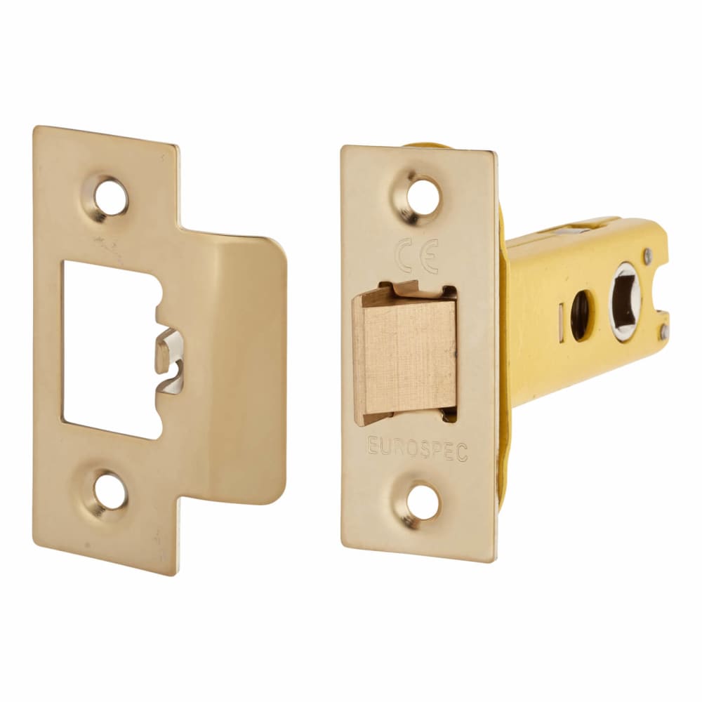 Heavy Duty Tubular Latch 78mm Case 57mm Backset Square PVD Brass