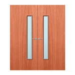 Load image into Gallery viewer, Cherry Veneer 25G Glazed Pair FD60 Internal Fire Door
