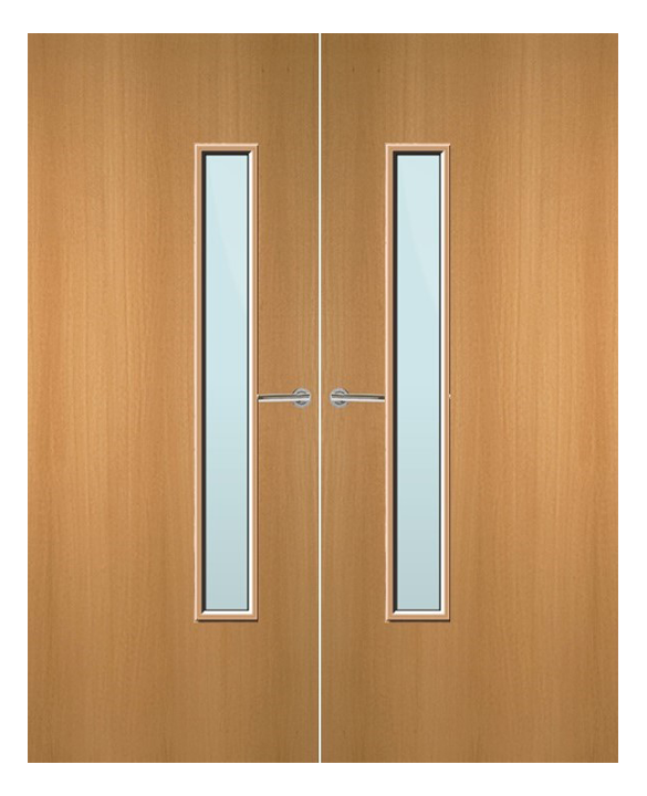 Beech Veneer 25G Glazed Pair FD60 Internal Fire Door