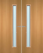 Load image into Gallery viewer, Beech Veneer 25G Glazed Pair FD30 Internal Fire Door
