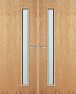 Load image into Gallery viewer, Oak Veneer 25G Glazed Pair FD30 Internal Fire Door
