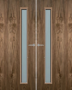 Load image into Gallery viewer, Walnut Veneer 25G Glazed Pair FD30 Internal Fire Door
