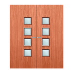 Load image into Gallery viewer, Cherry Veneer 26G Glazed Pair FD60 Internal Fire Door
