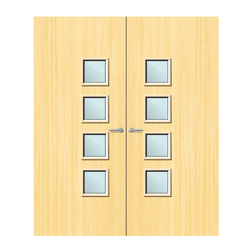 Koto Veneer 26G Glazed Pair FD60 Internal Fire Door