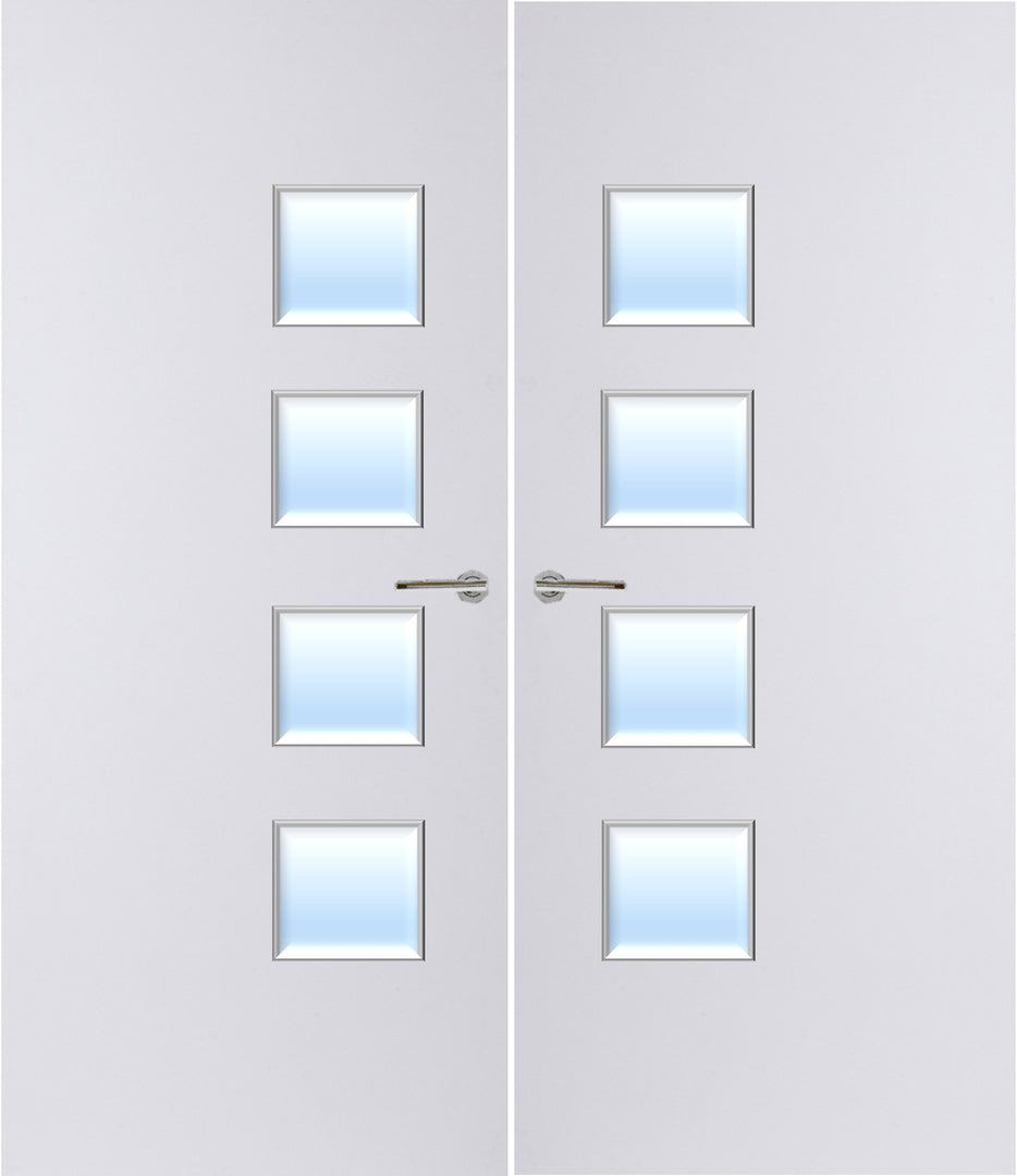 Paint Grade Premium 26G Glazed Pair FD30 Internal Fire Door