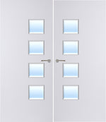 Load image into Gallery viewer, Paint Grade Premium 26G Glazed Pair FD30 Internal Fire Door
