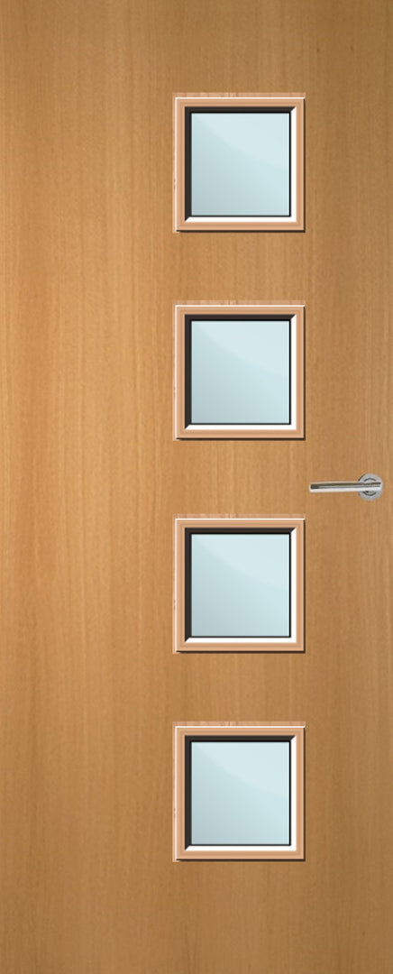 Beech Veneer 26G Glazed FD30 Internal Fire Door