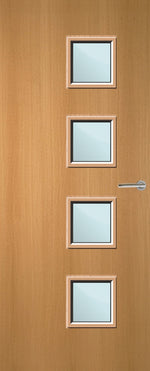 Load image into Gallery viewer, Beech Veneer 26G Glazed FD30 Internal Fire Door
