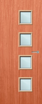 Load image into Gallery viewer, Cherry Veneer 26G Glazed FD30 Internal Fire Door
