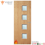 Load image into Gallery viewer, Oak Veneer 26G Glazed FD60 Internal Fire Door
