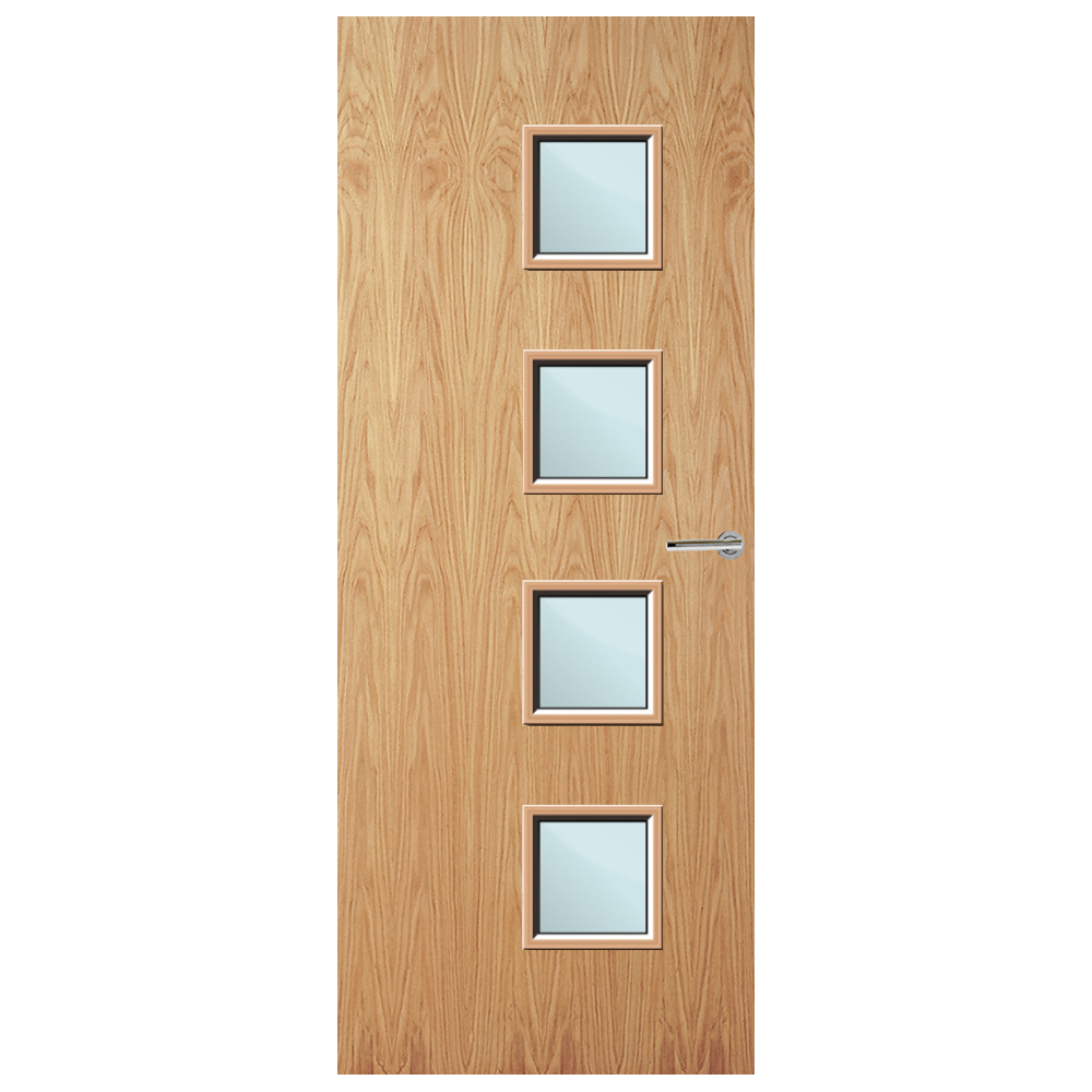 Oak Veneer 26G Glazed FD60 Internal Fire Door