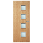Load image into Gallery viewer, Oak Veneer 26G Glazed FD60 Internal Fire Door
