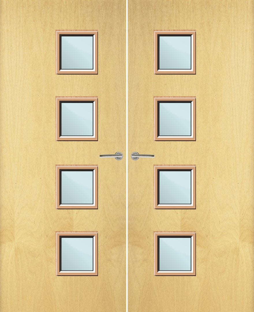 Ash Veneer 26G Glazed Pair FD30 Internal Fire Door