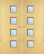 Load image into Gallery viewer, Ash Veneer 26G Glazed Pair FD30 Internal Fire Door
