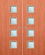 Load image into Gallery viewer, Cherry Veneer 26G Glazed Pair FD30 Internal Fire Door
