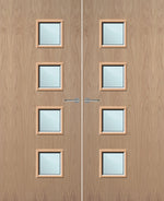 Load image into Gallery viewer, Oak Veneer 26G Glazed Pair FD30 Internal Fire Door
