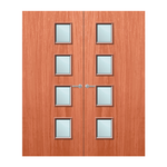 Load image into Gallery viewer, Cherry Veneer 27G Glazed Pair FD60 Internal Fire Door
