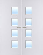 Load image into Gallery viewer, Paint Grade Premium 27G Glazed Pair FD30 Internal Fire Door
