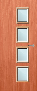 Load image into Gallery viewer, Cherry Veneer 27G Glazed FD30 Internal Fire Door
