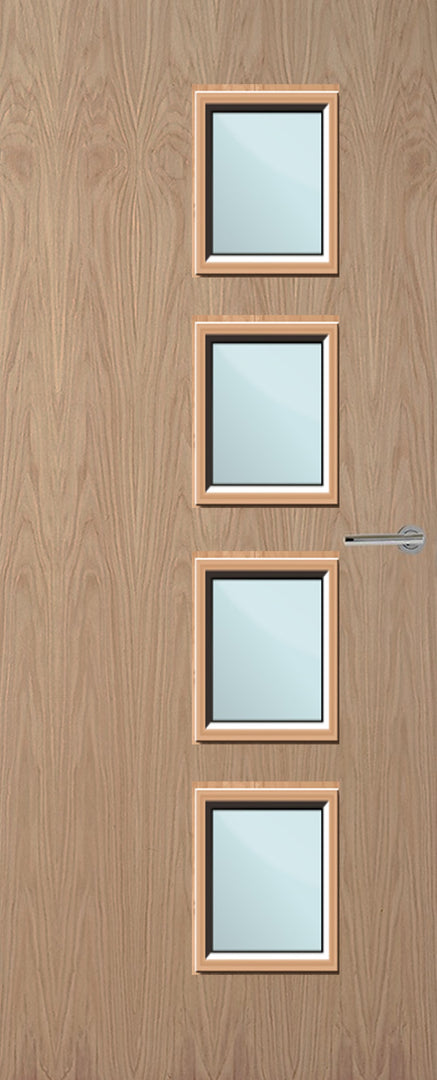 Oak Veneer 27G Glazed FD30 Internal Fire Door