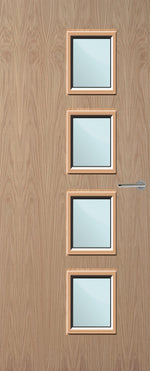 Load image into Gallery viewer, Oak Veneer 27G Glazed FD30 Internal Fire Door
