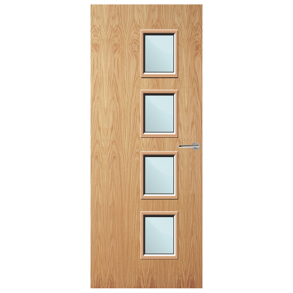 Oak Veneer 27G Glazed FD60 Internal Fire Door